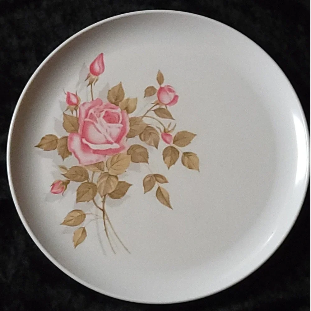 6 Vtg MCM Melmac Pink Rose 10